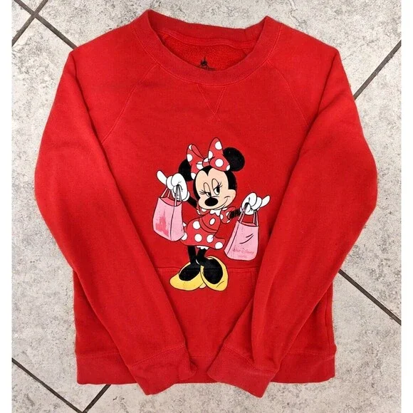 Disney Parks Walt Disney Minnie Mouse Red Sweater Sweatshirt Child's XL Wdw - Picture 12 of 13